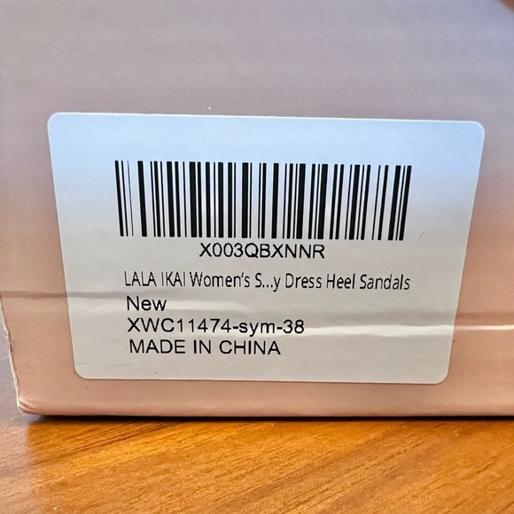 NWT LALA IKAI Women's Square Toe Heels, Sandals, Clear Straps With Rhinestones - Picture 9 of 15